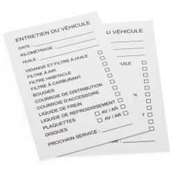 Houder voor olieverversingssticker, onderhoudskaart en serviceboekje