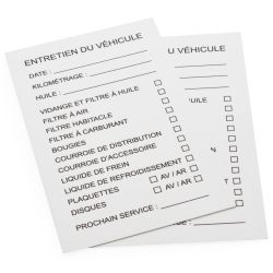 Porte Etiquette de Vidange Huile Fiche Carnet de Révision Entretien