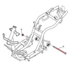 Subframe spacer and axis for MBK Booster Stunt